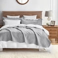 thumbnail image 5 of Blythease Oversized Velvet Quilt King 128x120 Extra Wide – Reversible Velvet Bedspread & Coverlet Set, 5 Piece Lightweight All Season Comforter Bedding, Geometric Diamond Quilted Design, Grey, 5 of 7