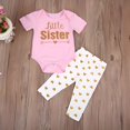 thumbnail image 5 of Newborn Baby Little Sister Romper Big Sister T-shirt+Long Pants Clothes Outfits, 5 of 9