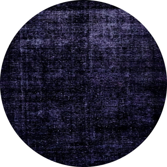Ahgly Company Machine Washable Indoor Round Abstract Blue Whale Blue Area Rugs, 7' Round