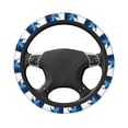 thumbnail image 5 of Picia Blue White Fluid Art Car Steering Wheel Cover, Non-Slip, Breathable, Universal 15 inch, 5 of 7