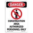 thumbnail image 1 of SignMission OS-DS-D-35-V-1095 OSHA Danger Sign - Construction Area Authorized, 1 of 1