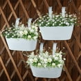thumbnail image 2 of Visland Over Fence Planter Iron Hanging Flower Pot Railing Planter with Detachable Hooks for Home Garden Fence Deck Railing Terrace, 2 of 8