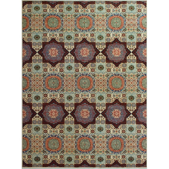 Aria Johnie Ivory/Blue Rug, 9'11" x 13'9"