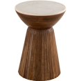 thumbnail image 2 of Albany Living 20" Marble Top Wooden Round End Table in Brown, 2 of 5