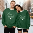 thumbnail image 2 of HNMKIU Mens Printed Crew Neck Hoodless Pullover Matching Couple Sweatshirt for Women and Men Valentine Day for Men 07_Dark Green，Men_XXL, 2 of 4