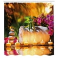 thumbnail image 3 of Ambesonne Spa Shower Curtain, Romantic Garden, 69"Wx84"L, Purple White and Green, 3 of 3