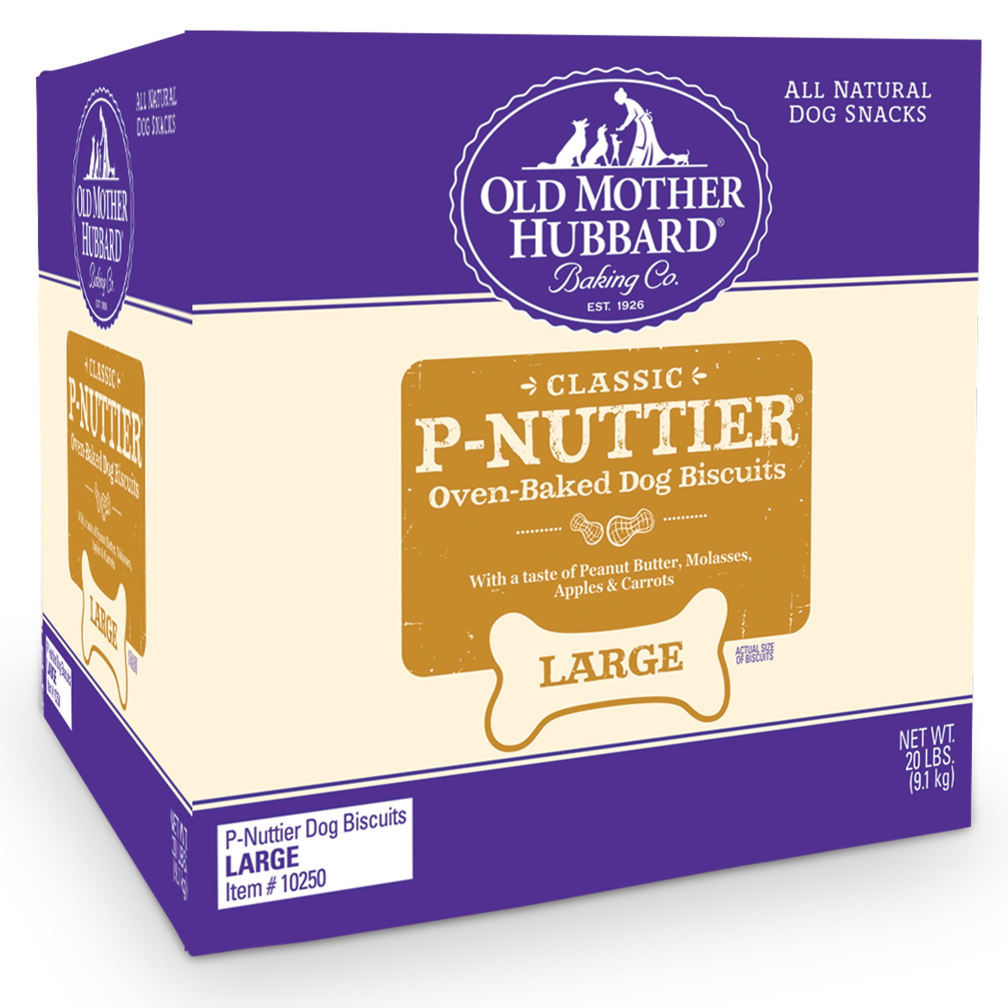 Old Mother Hubbard Large Classic PNuttier Peanut Butter Dog Treats, 20