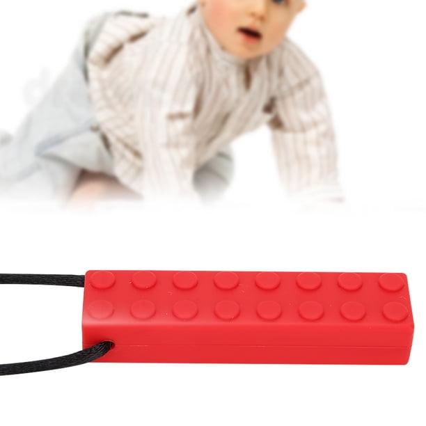 Herramienta de masticación de collar sensorial para masticar para ni?os y ni?as, juguetes de masticación de motor oral Collares de masticación Dentición de silicona para ni?os con ansiedadrojo) Khall 1.4112E+12
