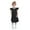 Black, variant on WRKEKC Girls Casual Dresses Solid Color Short Sleeve Crew Neck Ruffle Back Dress with Elastic Waist Summer Daily Wear and Playdate Outfit for 4-14 Years Kids