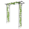 thumbnail image 6 of IVV 7.1ft Garden Arbor, Flat Top Arch for Wedding Ceremony Party, Christmas Garden Decor Steel Garden Trellis for Plant Climbing, Pergola for Garden, Backyard, Lawn (Black), 6 of 9