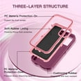 thumbnail image 2 of I-HONVA Compatible with iPhone 11 Pro Max Case,3-Layer Military Grade Drop Protection Anti-Slip Bumper Rugged Shockproof Dustproof Protection 6.5 inch Phone Case,Purple Pink, 2 of 7