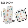 thumbnail image 2 of 2 PCS Oven Baking Gloves Set Heat Resistant Oven Mitt & Pot Holder Set Cooking Mitts Kitchen Home Supplies Small Watercolor Splashes and Dots, 2 of 5