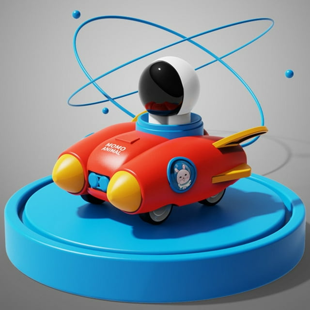 DEBGFS Jouets de Voiture Spatiale à Presser et à Emporter pour Tout-Petits, Ensemble de Jouets de Voiture à Friction et Inertie, Voitures à Rétrofriction, Ensemble de Jeu de Voiture à Thème Spatial, Voitures à Pousser pour Tout-Petits, Fusée Spatiale, Jouet de Navire avec Astronautes, Rouge, freesize