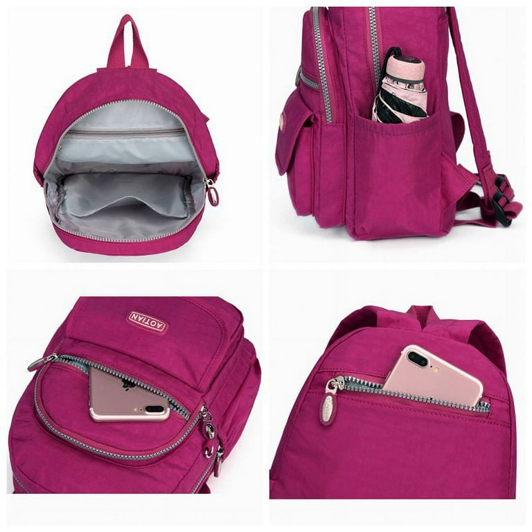 aotian mini nylon women backpacks Aotian Mini Nylon Women Backpacks Casual Lightweight Small Daypack Hot Pink, Women's