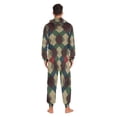 thumbnail image 4 of FORMRS Onesies Pajama for Adults Unisex Hoodie Winter Jumpsuit One Piece Sleepwear, Sizes S-2XL, Green Tartan Pattern, 4 of 7
