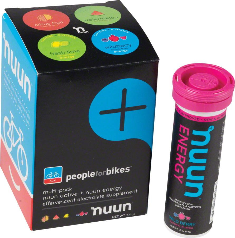 Nuun Hydration Tablets: People for Bikes Mixed Pack, Box of 4 Tubes by Nuun
