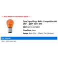 Turn Signal Light Bulb - Compatible with 2001 - 2009 Volvo S60 2002 ...