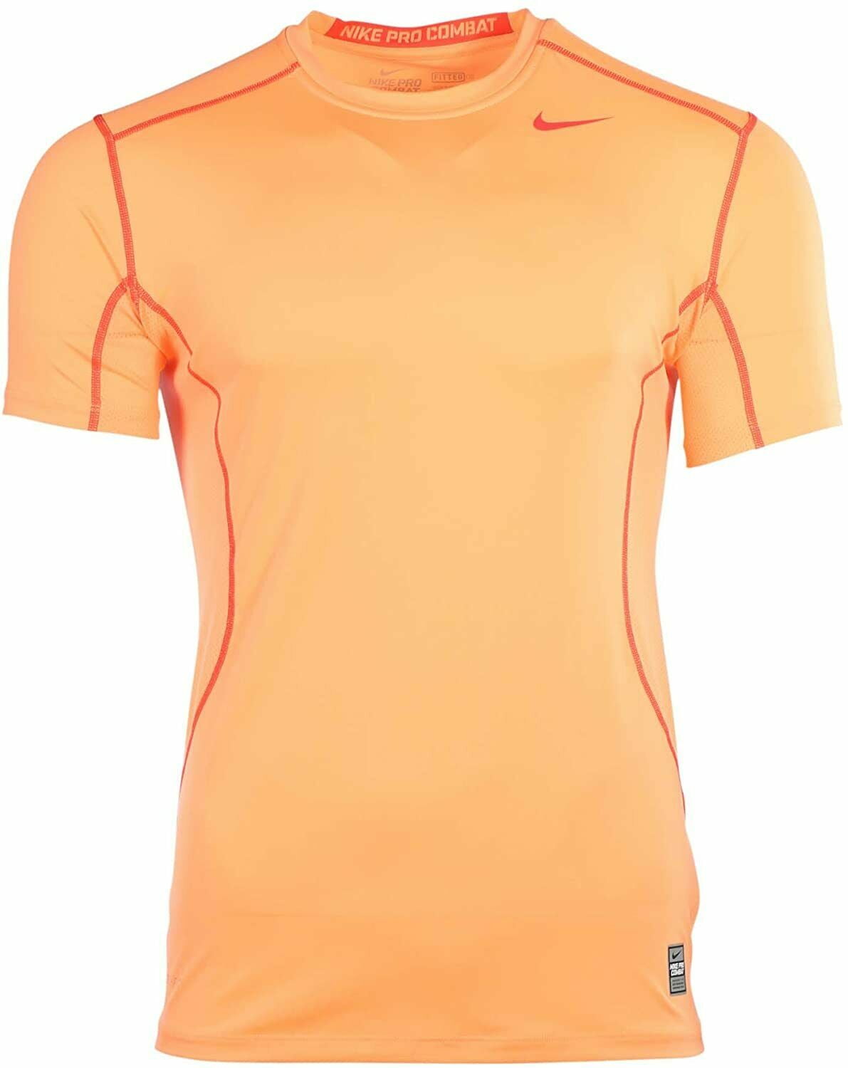 Mal uso total etc. Nike Pro Combat Fitted Compression Shirt Orange Core Size M - Walmart.com