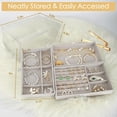 thumbnail image 4 of Jewelry Box, 3 Drawer Jewelry Holder Organizer, Jewelry Boxes & Organizers with Earring Organizer, Jewelry Holder Box, Clear Jewelry Organizer Box for Jewelry Storage, Valentines Day Gift, 4 of 6