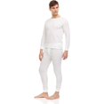 thumbnail image 4 of SOCKS'NBULK 6 Pack of 2pc Thermal Sets for Men, Base Layer Long Johns Underwear, Top & Bottom, Cotton, Solid Colors (Large, Off White), 4 of 6
