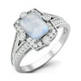 thumbnail image 2 of 1.00 Cts Cushion Moonstone 925 Sterling Silver Solitaire Split Shank Women Valentines Day Gifts Ring, 2 of 3