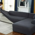 thumbnail image 1 of Stretch durable L-shaped sofa cover for 1 2 3 4-seaters (dark grey, L-shape: 3-seaters + 3-seaters), 1 of 6