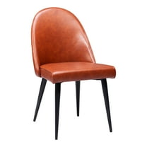 Silloth Armless Dining Chair Brown Dining Chair, Modern Style, Plush and durable faux leather fabric, Steel, Indoor Dining