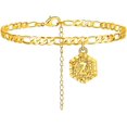 thumbnail image 1 of Bracelets de Cheville Initiale pour Femmes Cheville Argentée avec Lettres Dorées et Initiales, Bijoux Initiale, 1 of 7