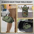 thumbnail image 7 of Roll Up Tool Bag Organizer, Portable Foldable Toll Rool Organizer with 4 Compartments & 2 Detachable Pouches & 5 Exterior Pockets, Gifts for Electricians, Men and Fathers$$Tools, 7 of 7