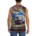 thumbnail image 4 of Bixox Men's Still Life Flowers Printed Shirt Sleeveless Fitness Tank Top-X-Large, 4 of 7