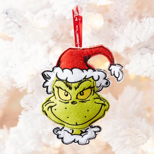 Embroidered Felt Grinch OrnamentsGrinch