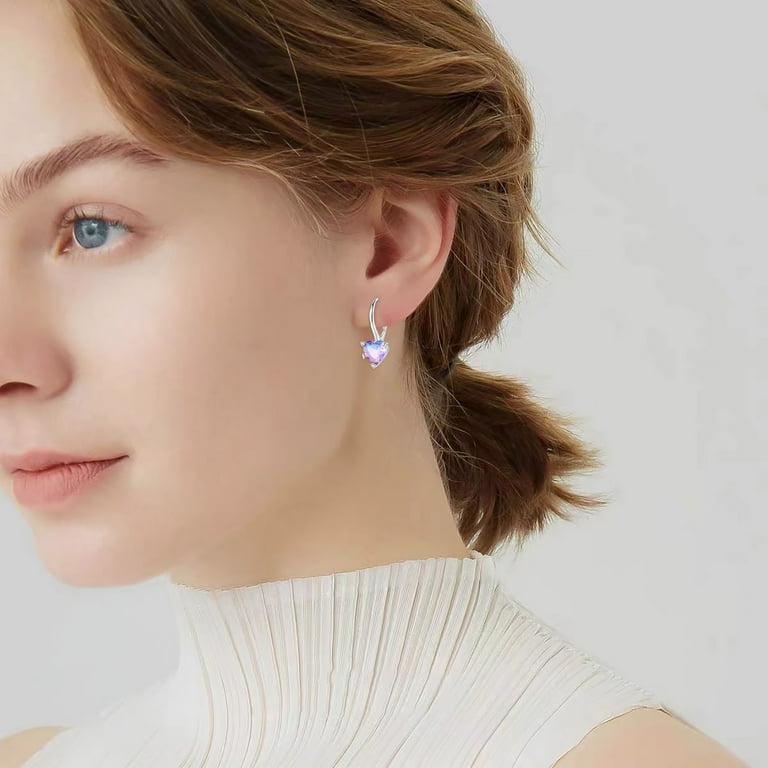 Hzjzj S925 Sterling Silver Love Earrings Plated With