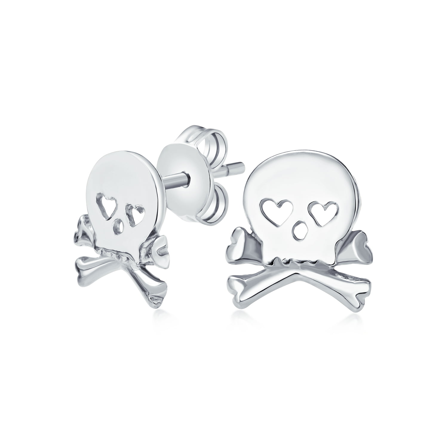 Details about   Sterling Silver 10mm Skull post stud earrings. 
