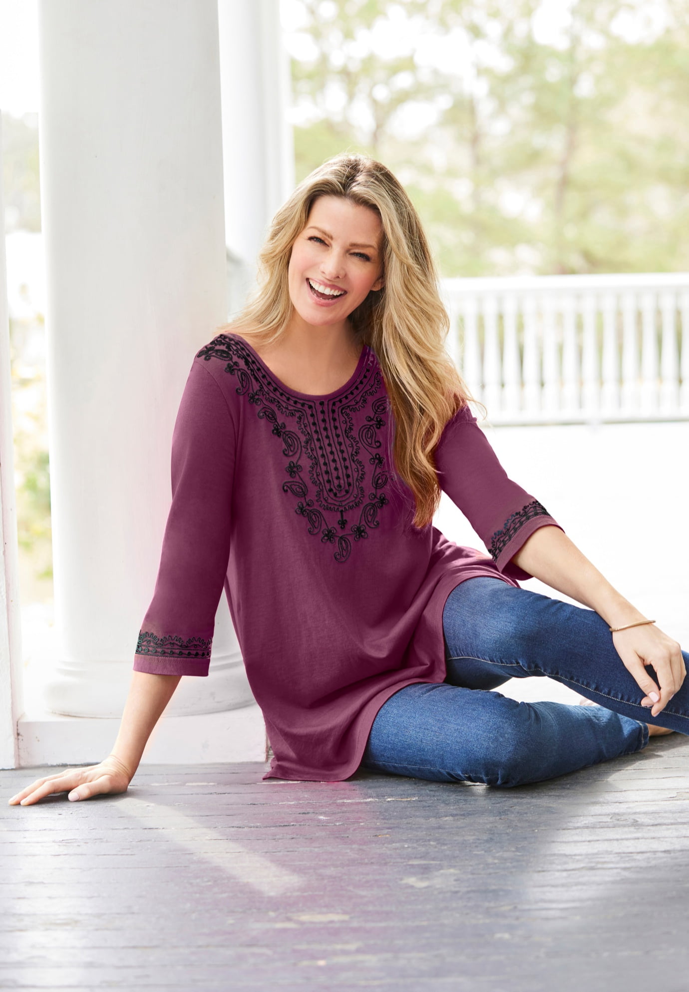 Plus Size Embroidered Knit Tunic - image 5