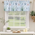 thumbnail image 2 of Coastal Coral Curtain Valances for Windows, Kitchen Valance Window Treatments Panel 2 Pack, Starfish Jellyfish Green Grass Underwater Rod Pocket Short Curtains for Bathroom Bedroom 54 x 18 Inch, 2 of 8