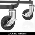 thumbnail image 3 of mDesign Metal 3-Tier Rolling Storage Shelf Cart with Wheels, Matte Black/Natural, 3 of 5
