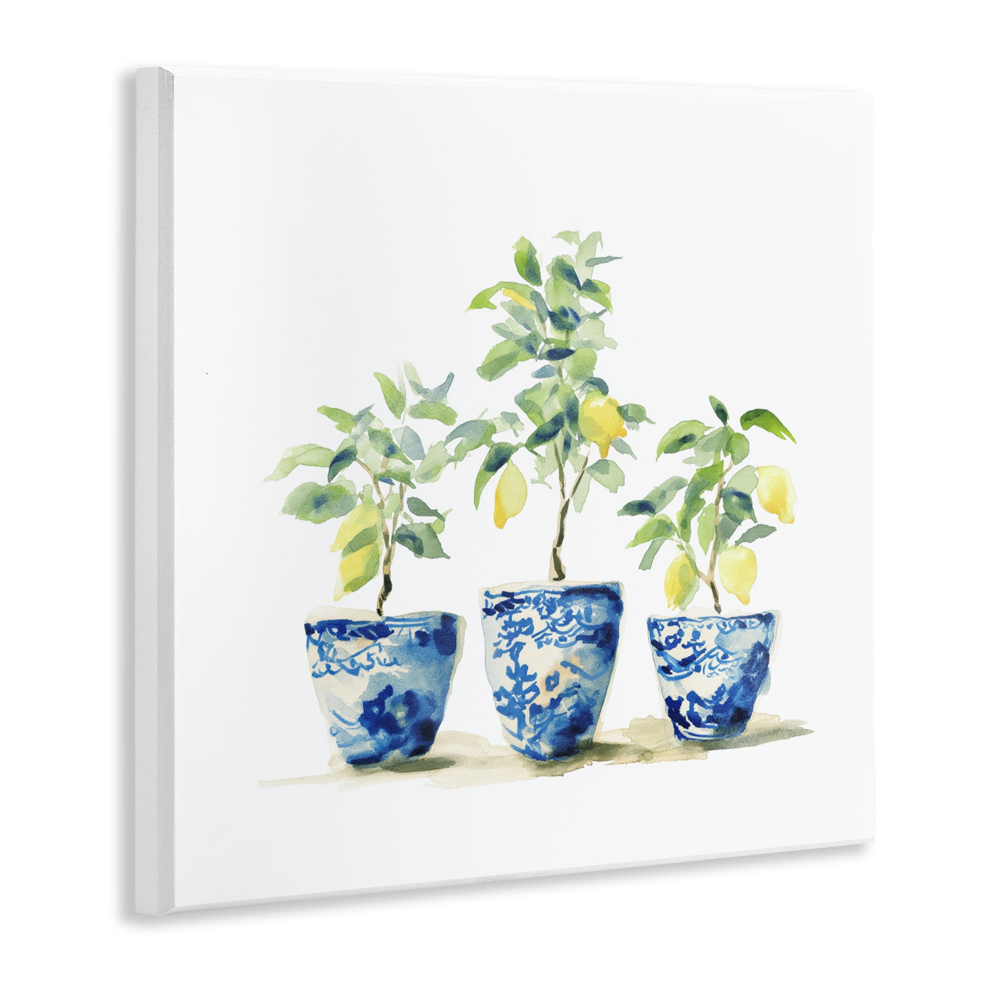 Stupell Industries Lemons In Blue Pots Wall Plaque Art, design by Svetlana Aleynikova