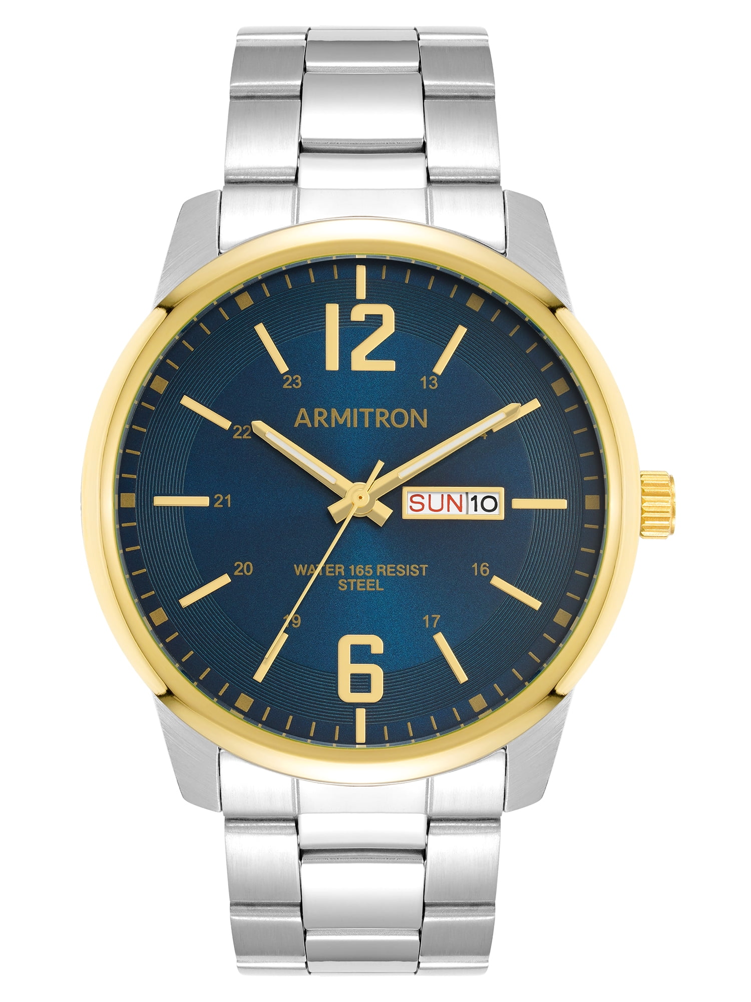 armitron gold dress watch Armitron Men's Gold Tone Round Black Dial Dress Watch