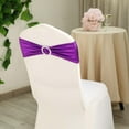 thumbnail image 4 of BalsaCircle 5 Purple Metallic Spandex Chair Sashes Silver Round Buckles Party Ceremony, 4 of 8