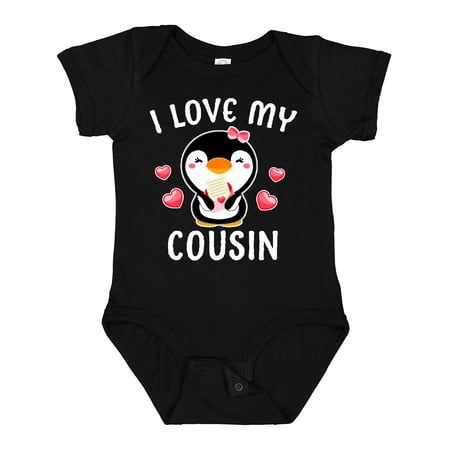 

Inktastic I Love My Cousin with Cute Penguin and Hearts Gift Baby Girl Bodysuit