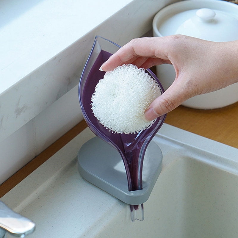 Soap Box Creative Self Draining Soap Holder Leaf Shape Decorative W//Suction Cup