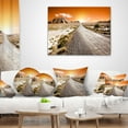 thumbnail image 3 of Designart Sunset Desert with Pebble Road - Landscape Printed Throw Pillow - 18x18, 3 of 4