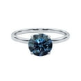 thumbnail image 2 of Mauli Jewels Women's 2.00 Ctw Blue Round Moissanite Solitaire Ring in 10K White, Rose, and Yellow Gold, 2 of 6