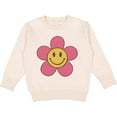 thumbnail image 2 of Inktastic Smiley Face Flower Cute Pink and Yellow Toddler Sweatshirt, 2 of 4