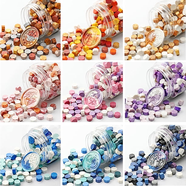 Cuadros Decorativos 100 cuentas de cera de sellado octogonal vintage para herramientas de fabricación de manualidades (F)