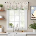 thumbnail image 2 of Farmhouse Floral Valance Curtain Wildflowers Herb Plant Retro Linen Texture Window Valances Rod Pocket Short Curtains Window Treatments for Kitchen Bedroom Bathroom Laundry 56" x 16", 2 of 9