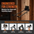 thumbnail image 3 of Orangide Black Metal Heavy Duty Wall Mount Double Hook Hanger Storage Rack for Bikes Tools Ladders Garage Organization Home Workshop Entryway, 3 of 7