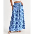 thumbnail image 6 of BTFBM Women Casual High Waist Wide Leg Pants Spring Summer Long Palazzo Pants Pocket Lounge Beach Vacation Clothes, 6 of 7