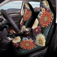 thumbnail image 3 of Binienty Mexican Auto Seat Covers Front Seats Only Dahlia Floral Waterproof Car Bucket Seat Covers Airbag Compatible Car Protection Interior Accessories for Women Gifts, 3 of 8