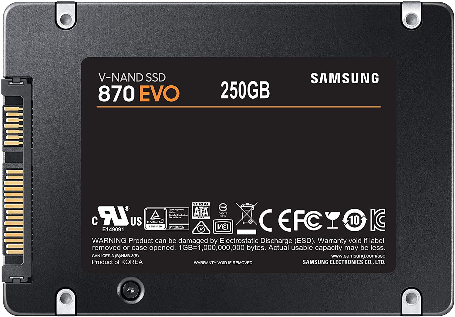 SAMSUNG 870 EVO Series SATA Internal SSD - MZ-77E250B/AM - Walmart.com